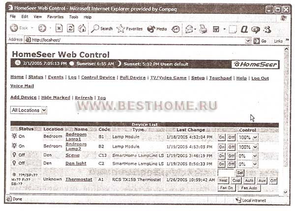 Web- HomeSeer Web Control