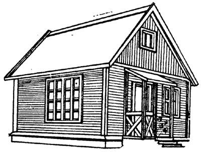 Садовый домик с мансардой деревянно-каркасной конструкции