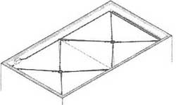Схема размещения крепежных полосок на плоской крыше