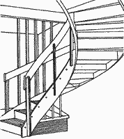 Винтовая лестница с деревянной изогнутой тетивой (ДКК)