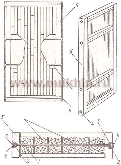 Второй вариант щитовой двери со стягивающими металлическими стержнями